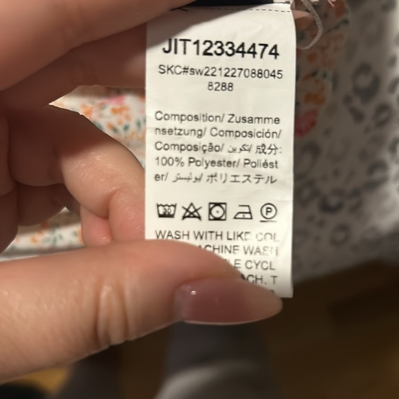 stretch Floral Pink & White Sun Dress - Large - Picture 5 of 5